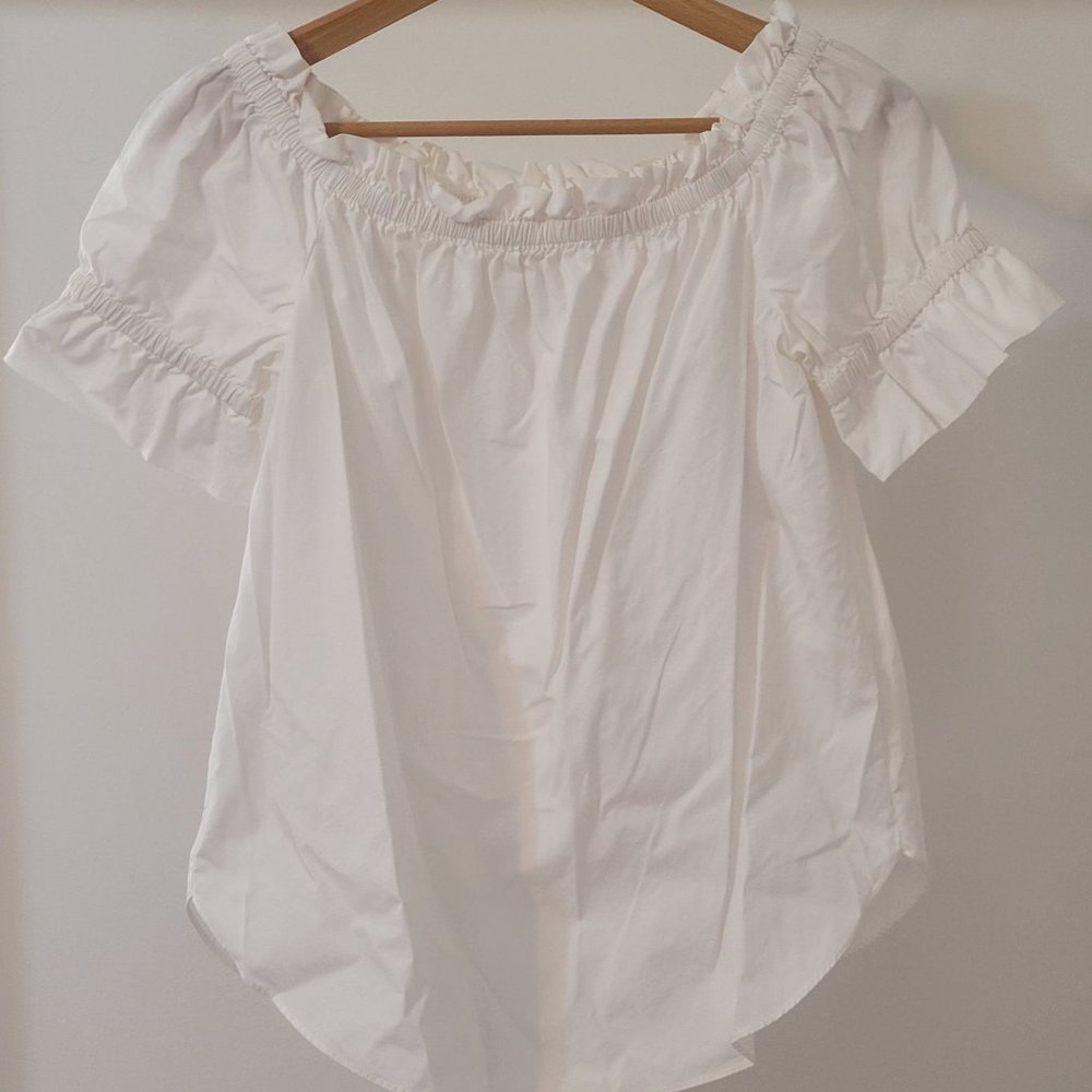 MICHAEL MICHAEL KORS Cotton Off-The-Shoulder Cotton Peasant Top M